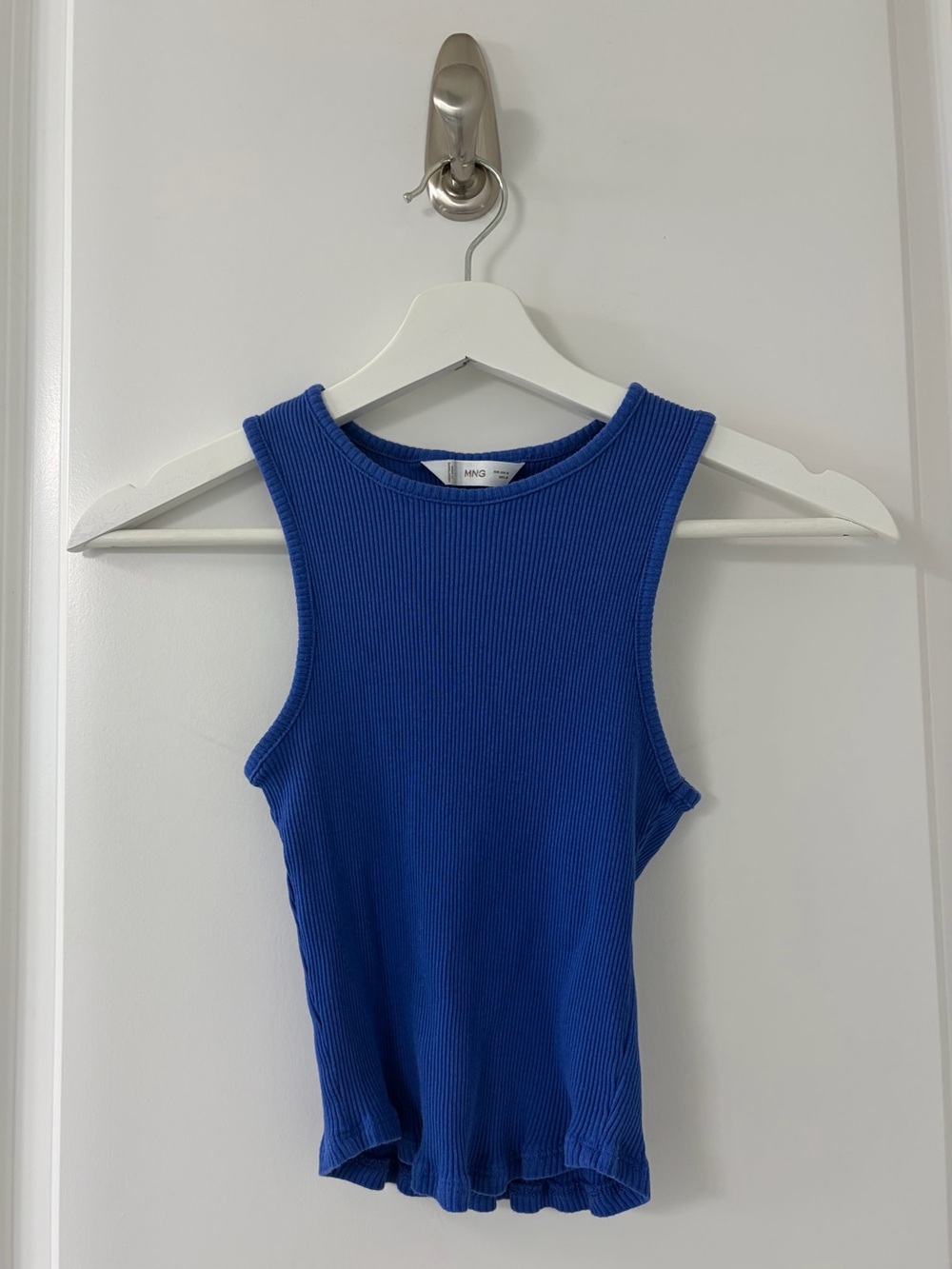 Blue Ribbed Tank Top